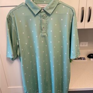 Straight Down Mens golf shirt with “white eagle golf club” logo in men’s medium